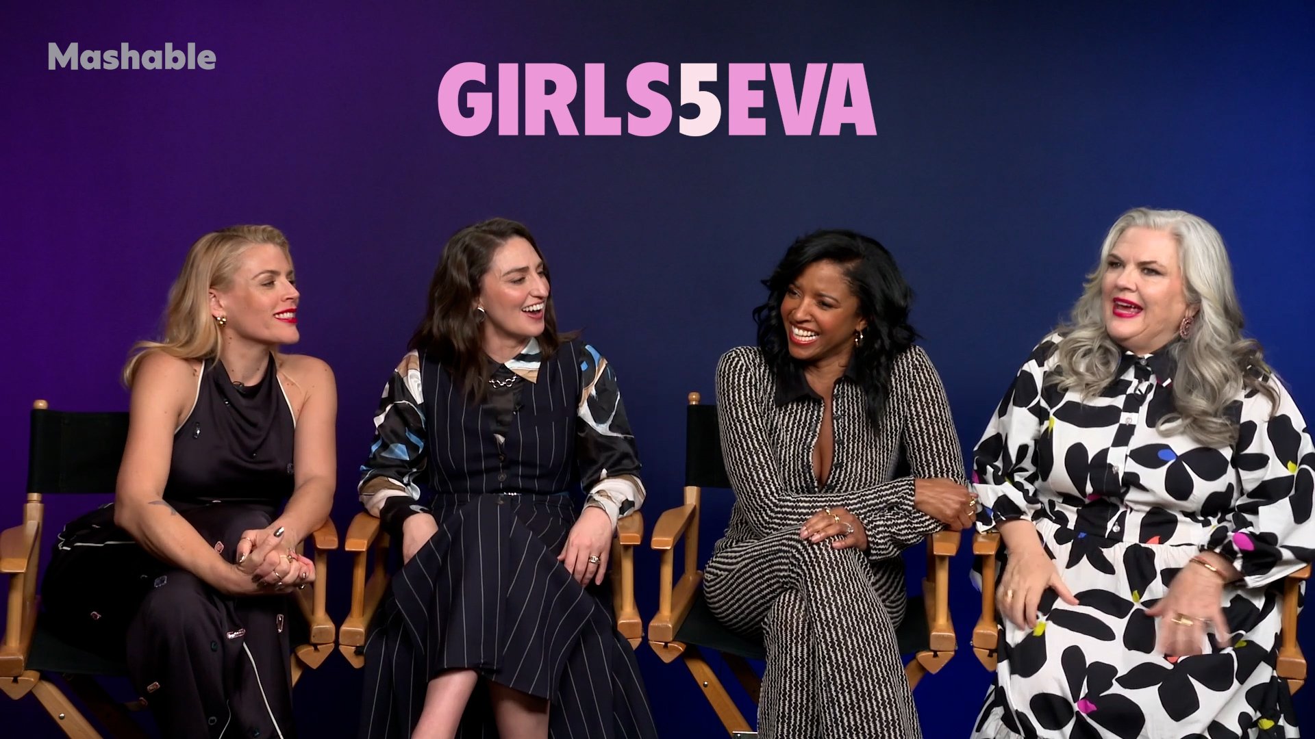 Girls5Eva Cast Sara Bareilles, Renée Elise Goldsberry, Busy Philips and Paula Pell