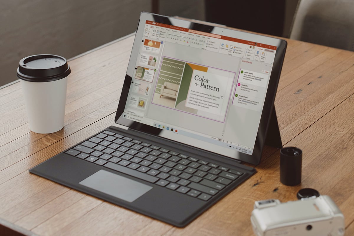 Microsoft Office open on laptop