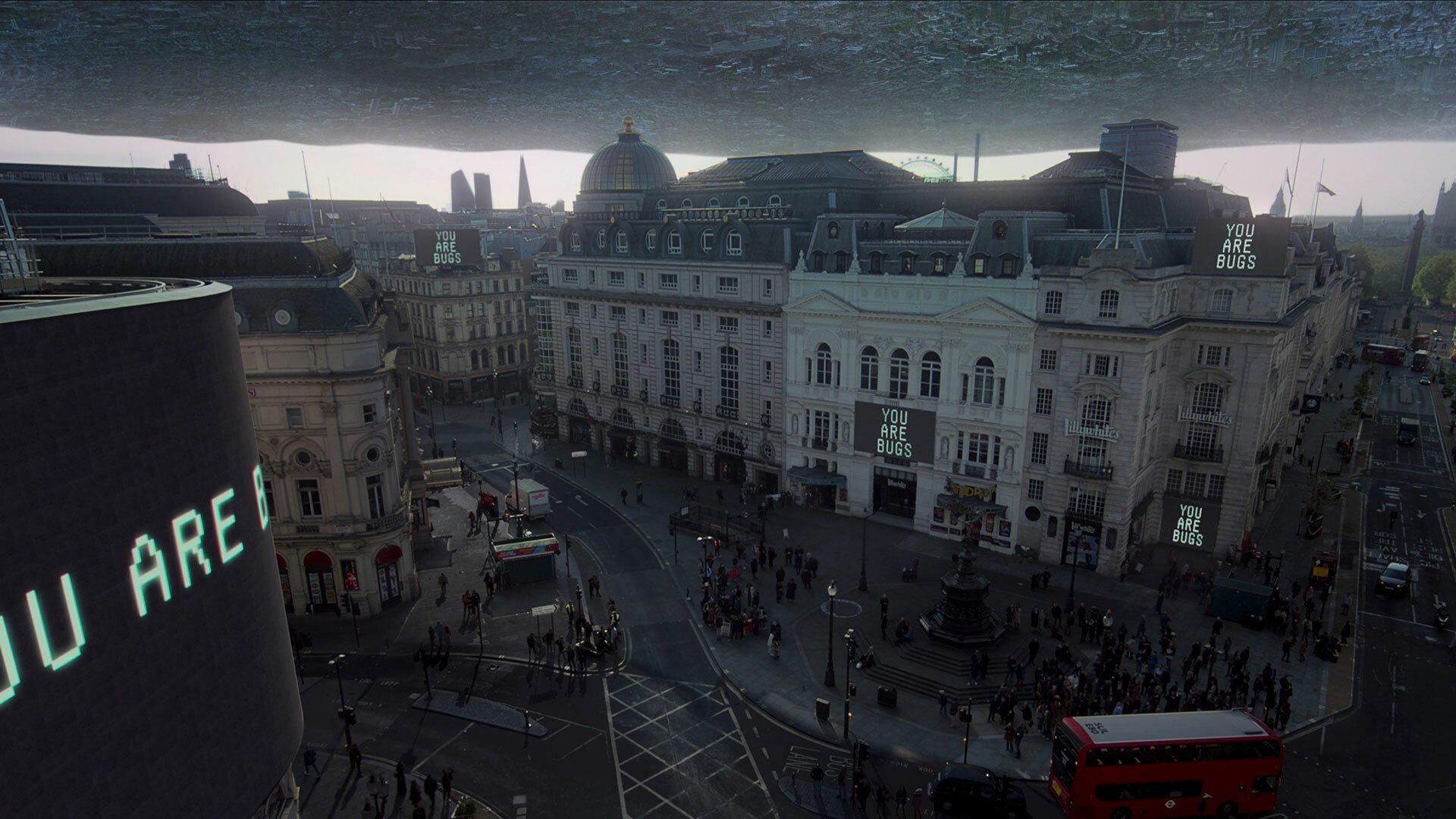 A shot of Piccadilly Circus in the UK from the show 