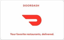 a doordash gift card on a white background