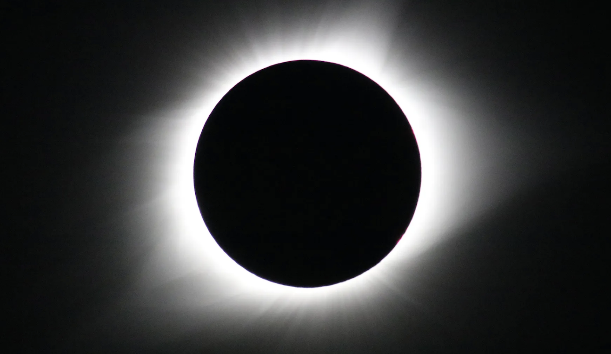 A total solar eclipse photographed in August 2017.