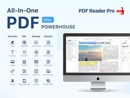 A Mac computer with PDF icons