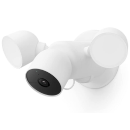 Google Nest Cam with Floodlight on white background