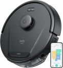 Eufy L60 robot vacuum and smartphone with color-coded home map on screen