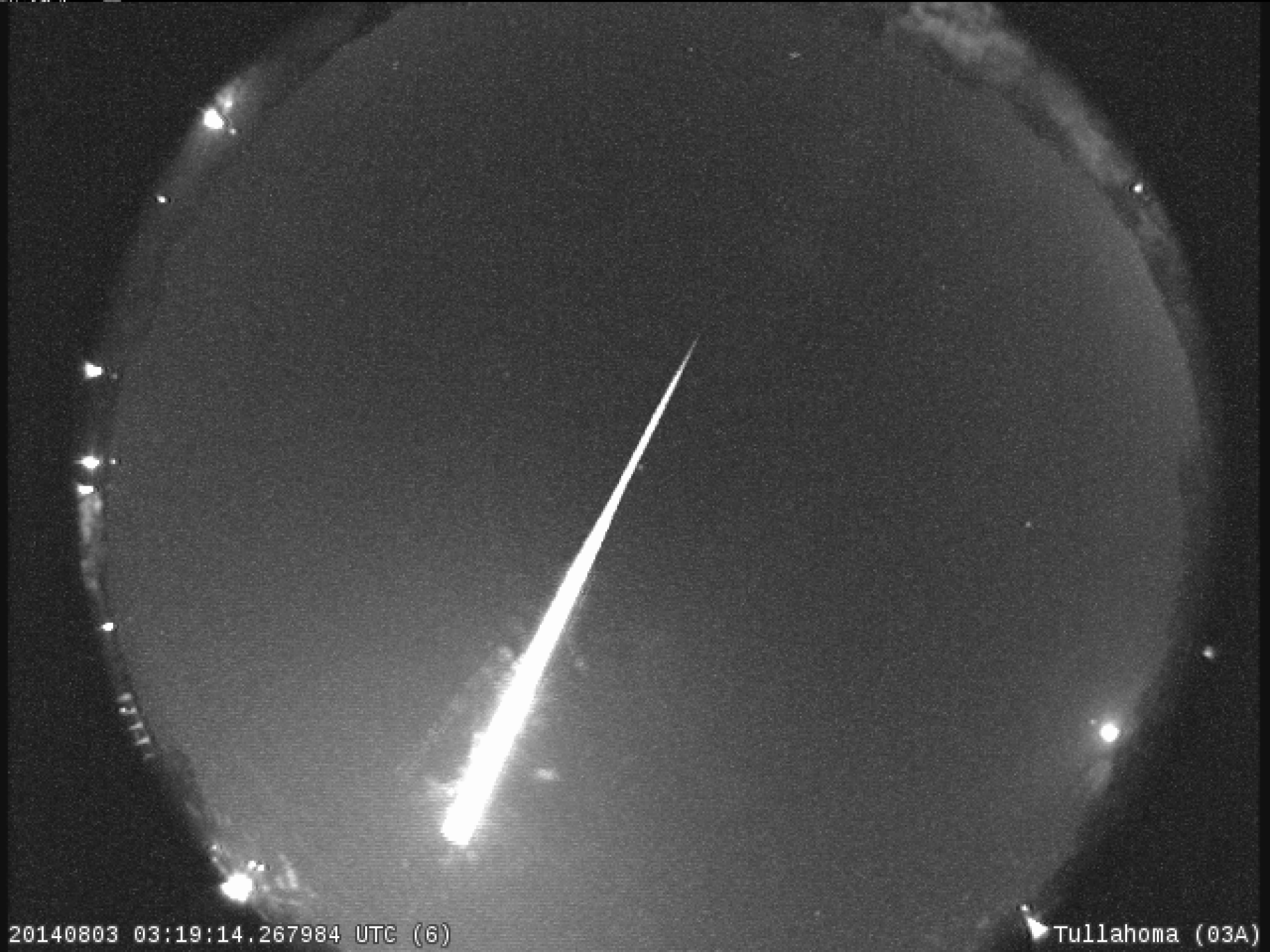 In August 2014, a NASA camera spotted a bright fireball exploding over Tennessee. 