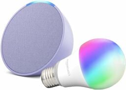 Amazon Echo Pop with Amazon Basics Smart Color Bulb