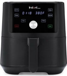 an instant pot air fryer on a white background