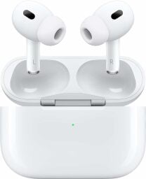 the Apple AirPods Pro (USB-C) with their charging case