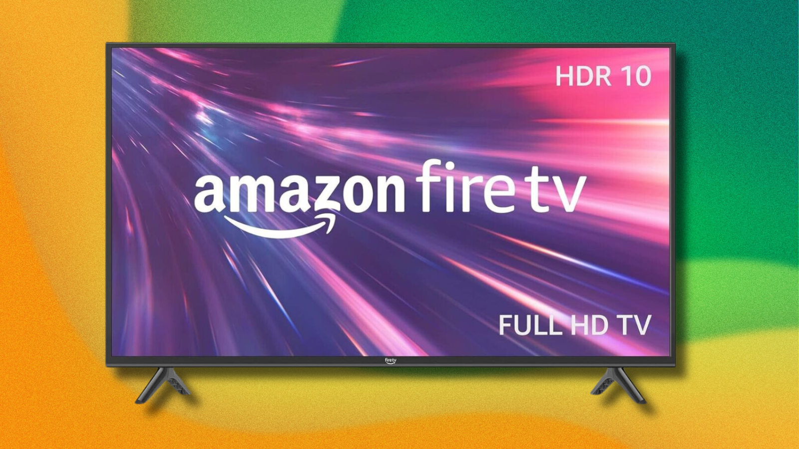 Amazon Fire TV on green and yellow abstract background