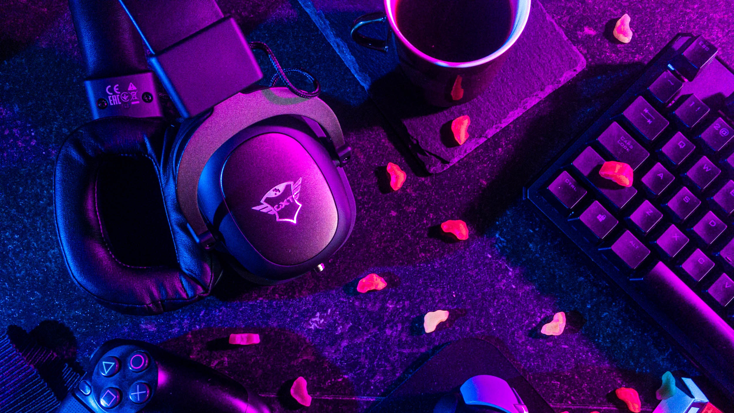 A set of gaming headphones