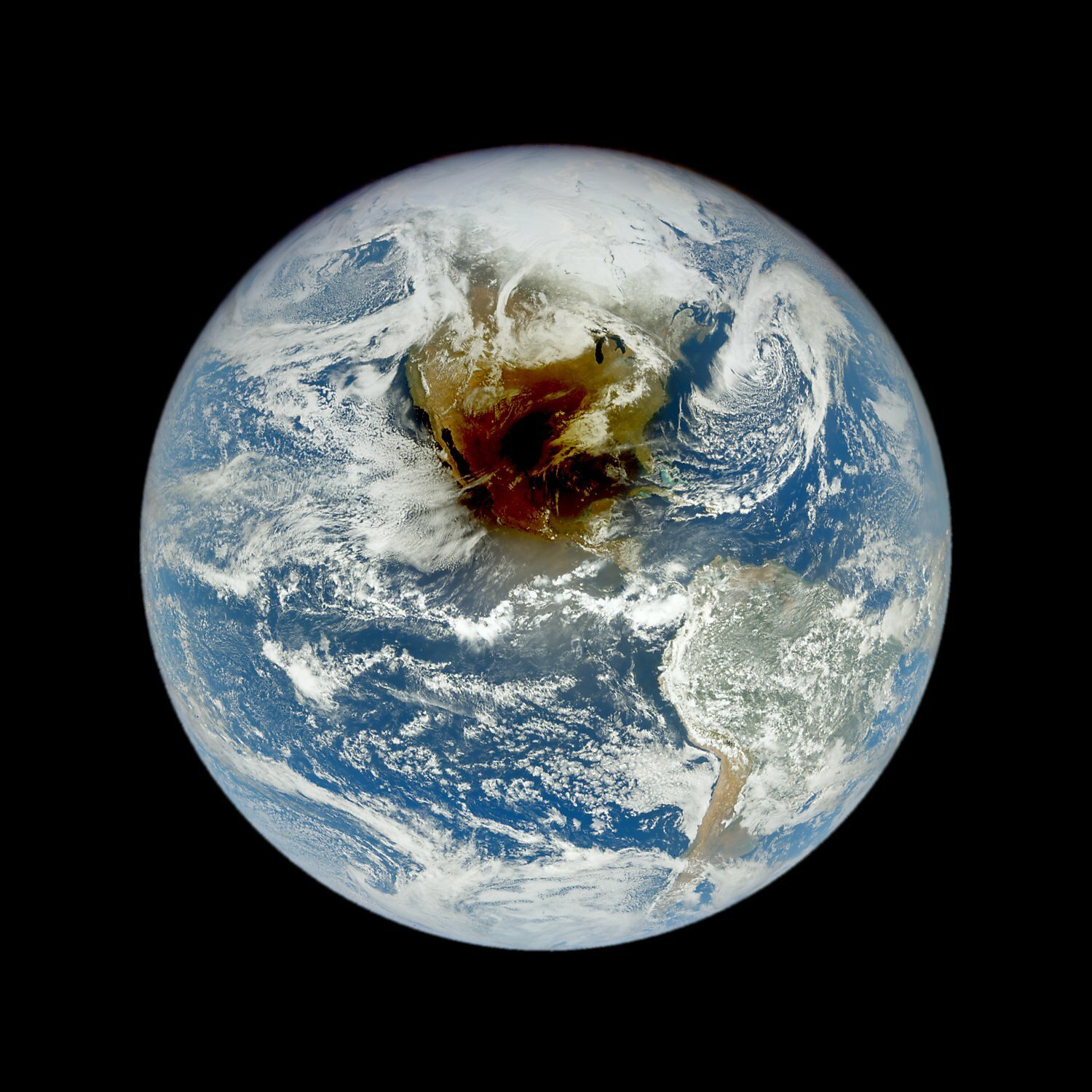 The total solar eclipse on April 8, 2024, as viewed from the Deep Space Climate Observatory spacecraft.