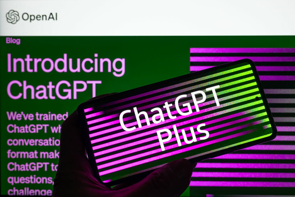 ChatGPT Plus logo on a smartphone 