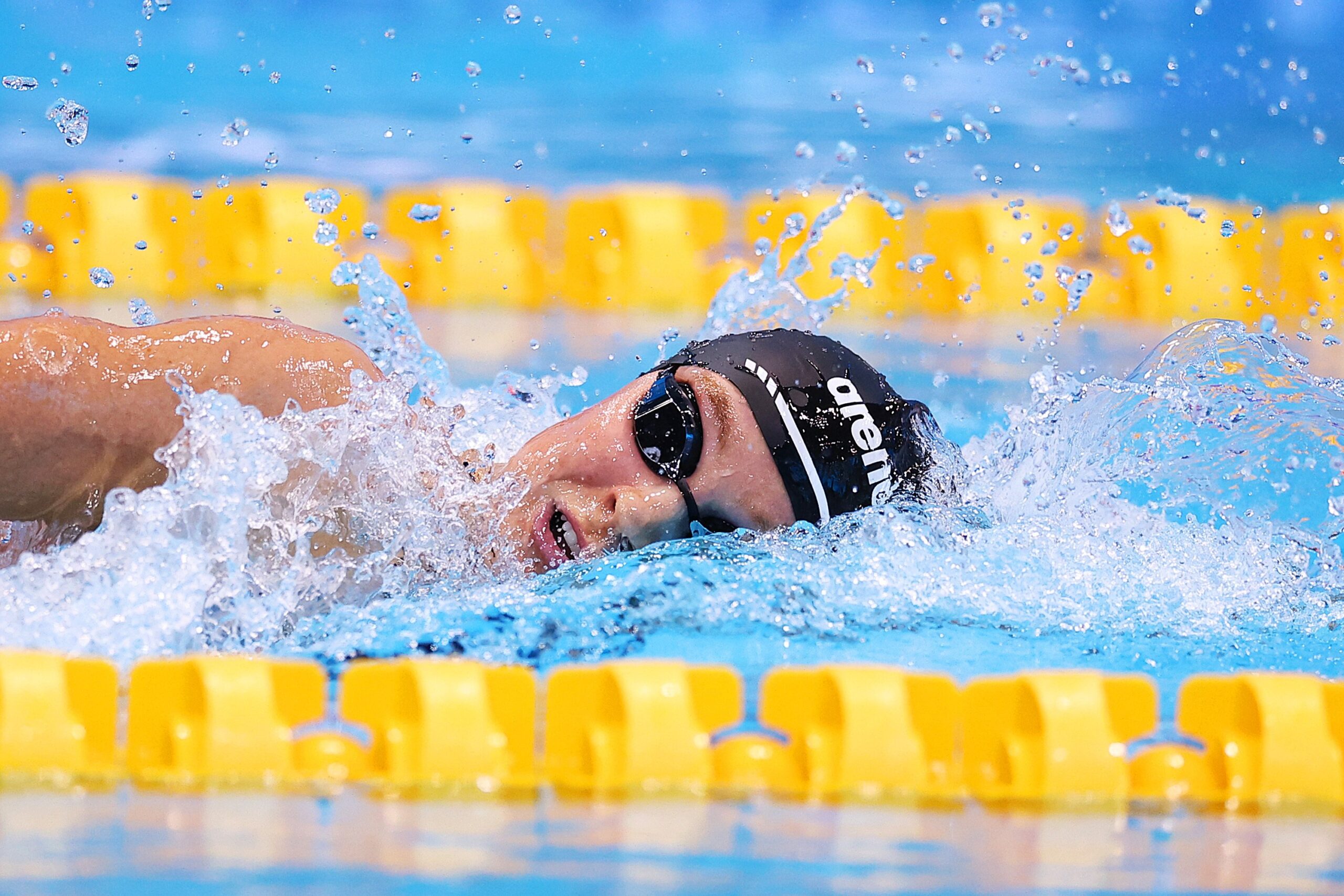 Abbie Wood of Loughborough Performance Centre competes in the Women's 200m Freestyle Heat 7