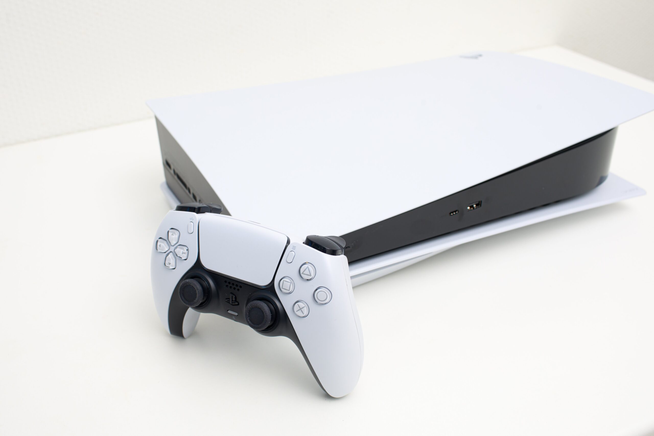 stock image of an original playstation 5 console