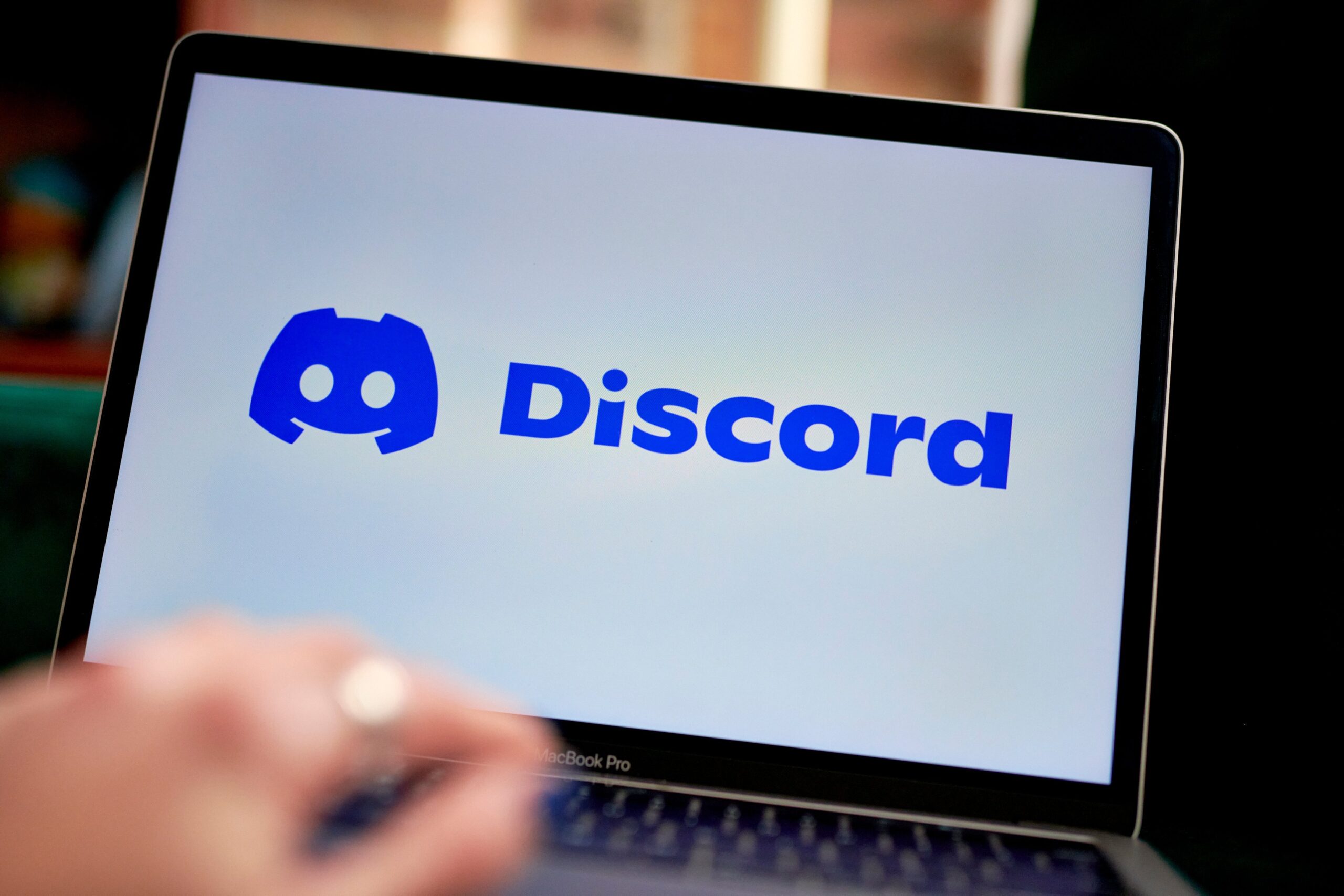 Discord logo on laptop
