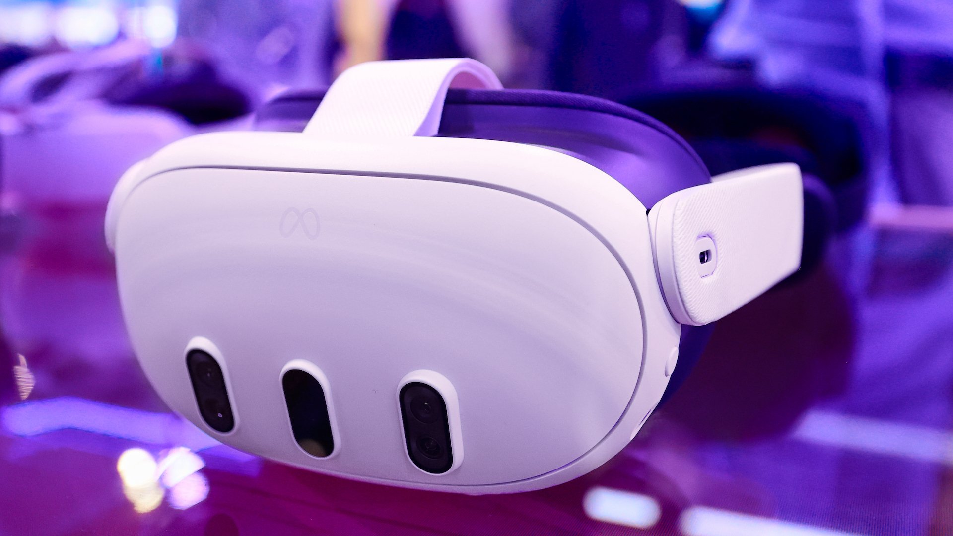 Meta Platforms' Reality Labs is exhibiting the Meta Quest 3, a virtual reality (VR) headset.