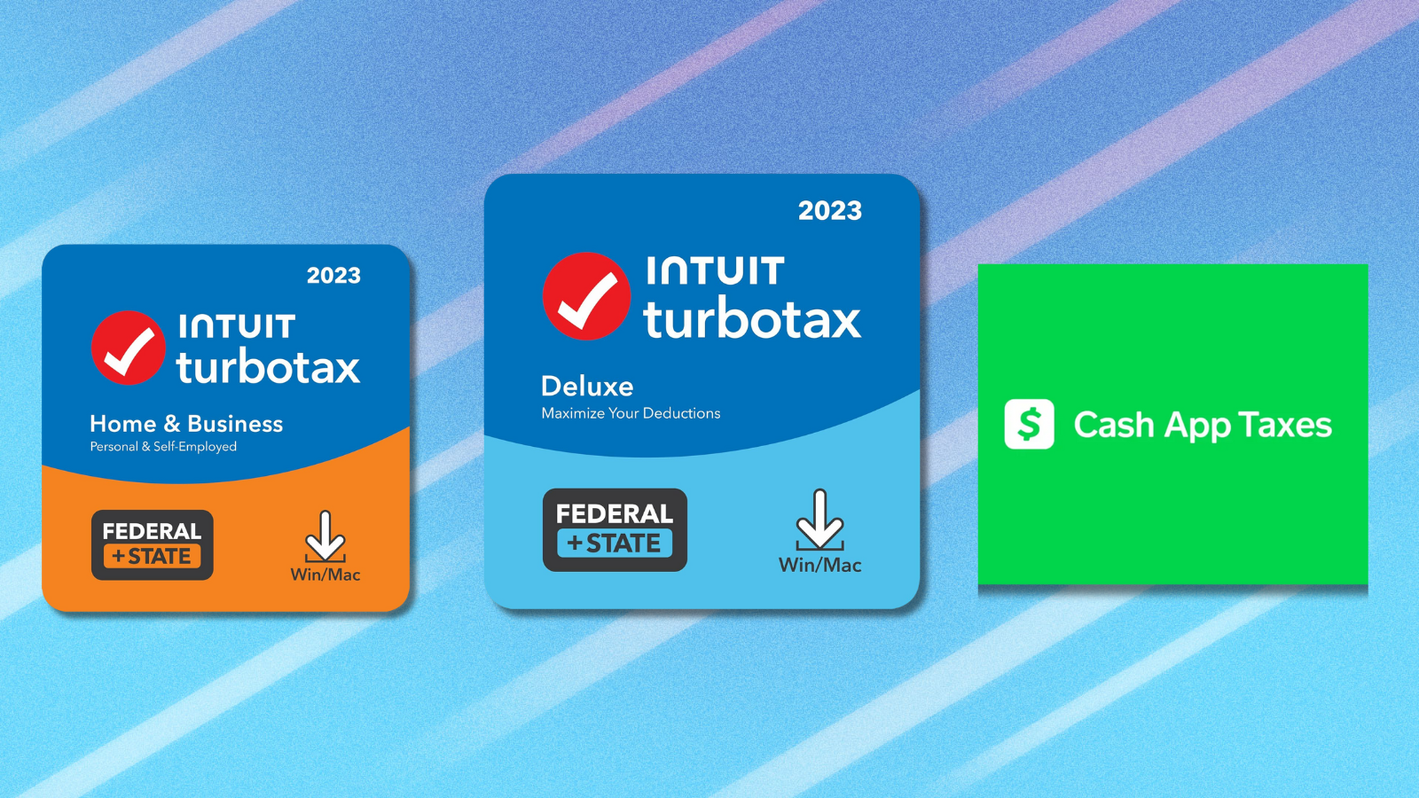 Tax software on light blue abstract background