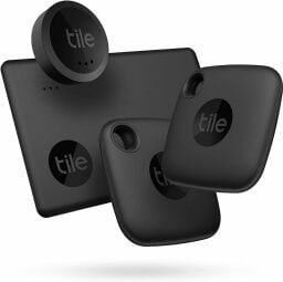 a four pack of tile bluetooth trackers