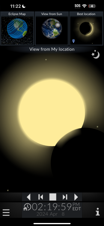 Screenshot of SolarEclipseGuide iPhone app