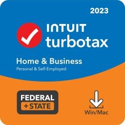 TurboTax Home & Business 2023 Tax Software, Federal & State on white background