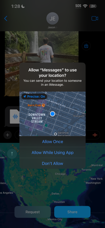 Allow prompt for location tracking