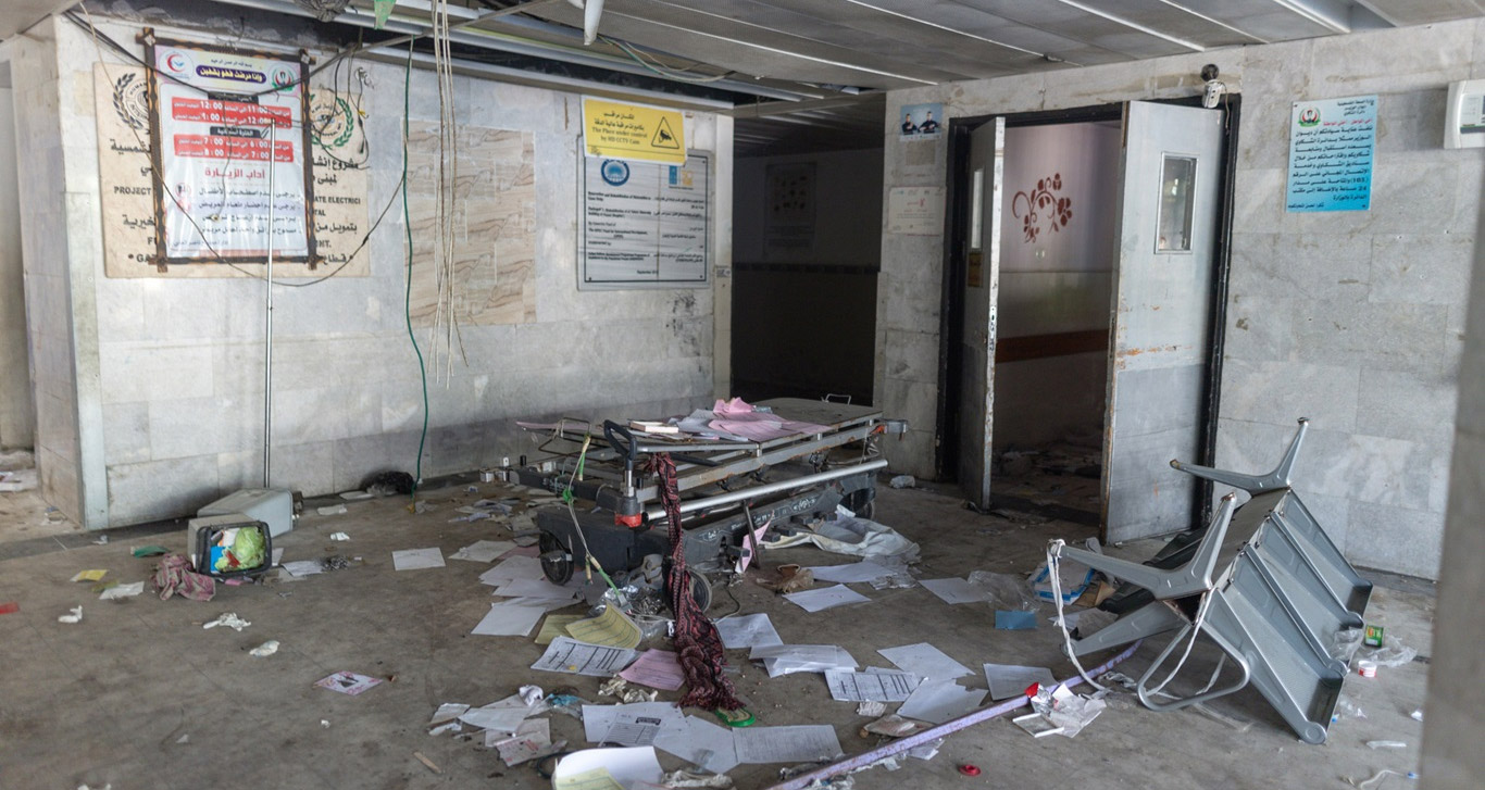 Destroyed hospital in Khan Yunis in Gaza