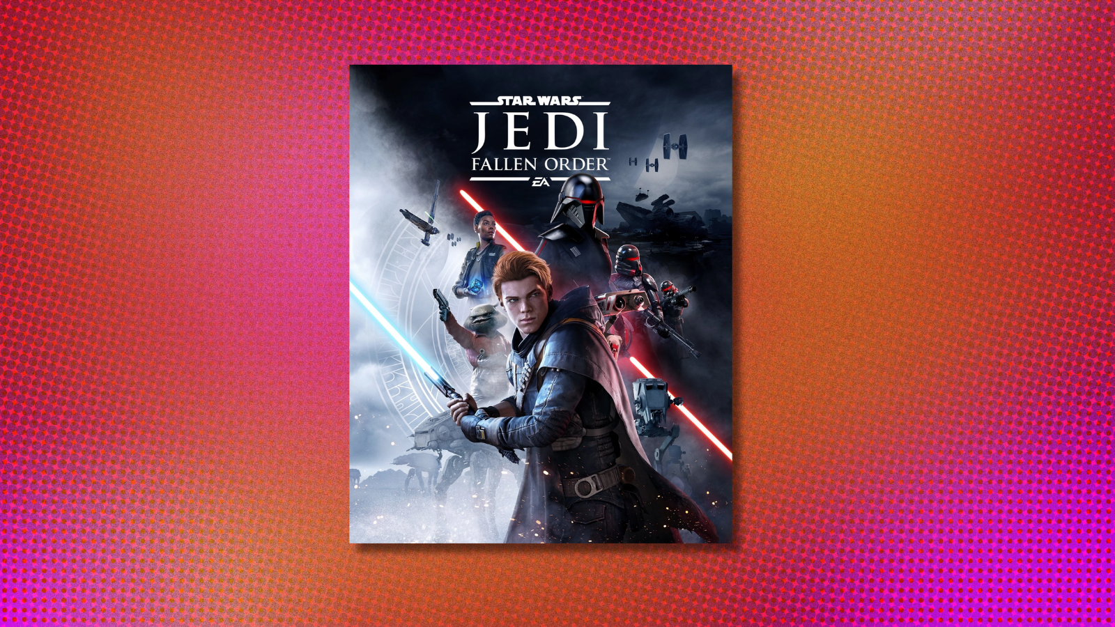 Star Wars Jedi: Fallen Order on pink and orange background