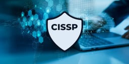cybersecurity illustration with shield that reads 'CISSP'