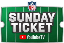the logo for NFL sunday ticket with the logo for Youtube TV