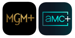 MGM+ and AMC+ logos side by side