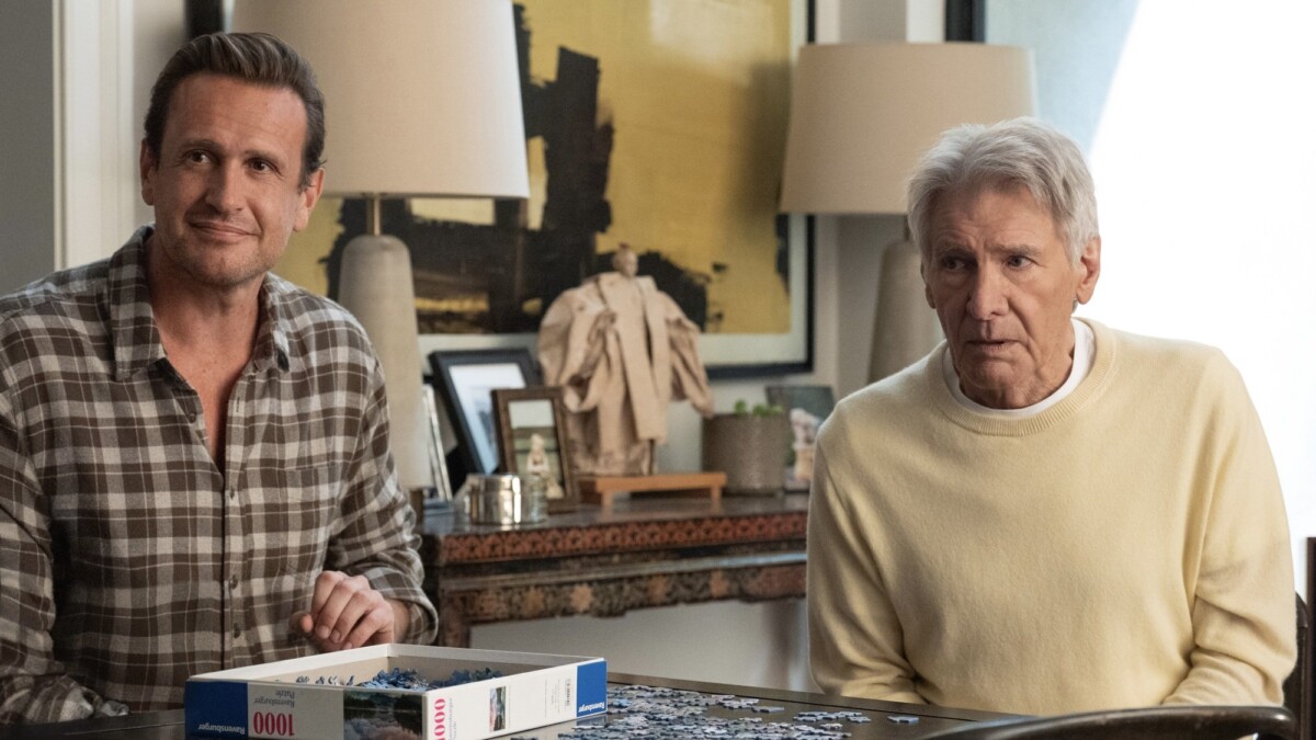 Jason Segel and Harrison Ford in "Shrinking."