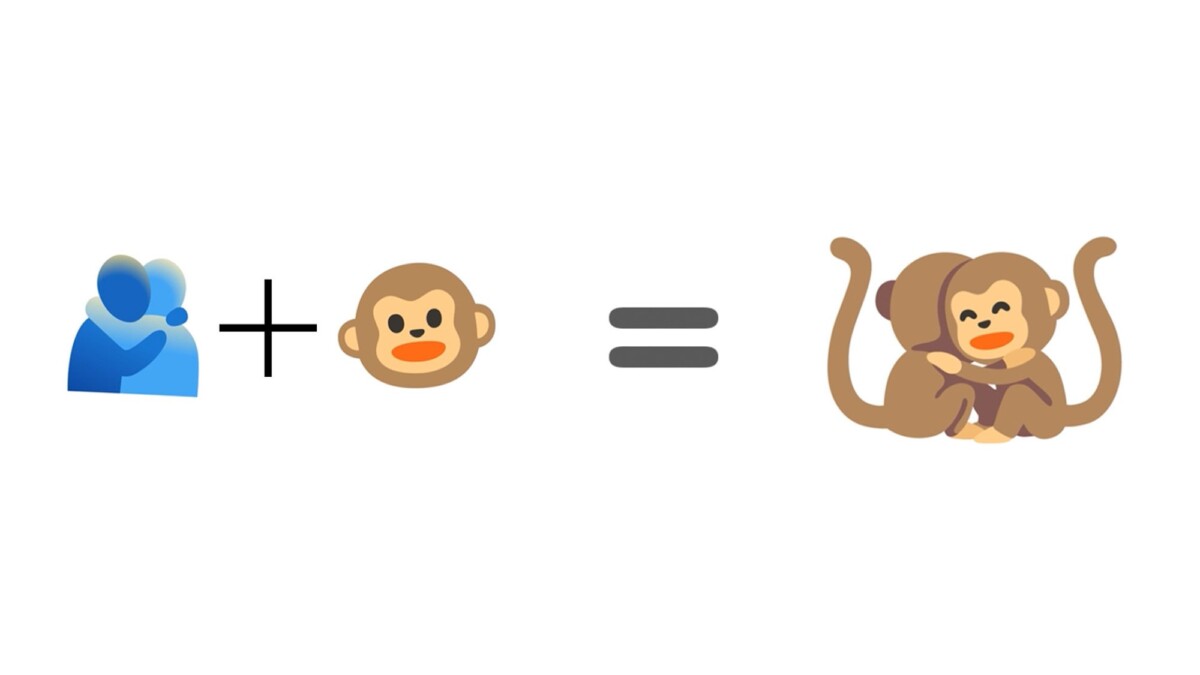 hug and monkey emoji combined into hugging monkey emojis