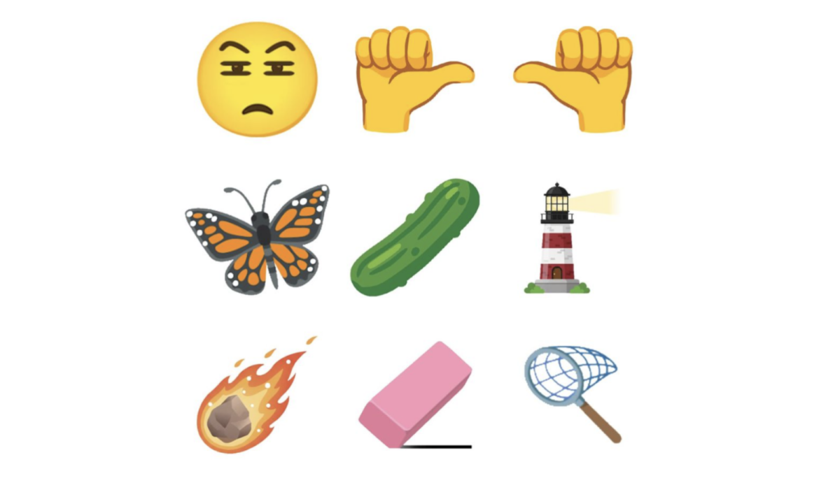 screenshot of the nine new emoji