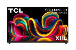 TCL X11L TV with colorful squiggly screensaver