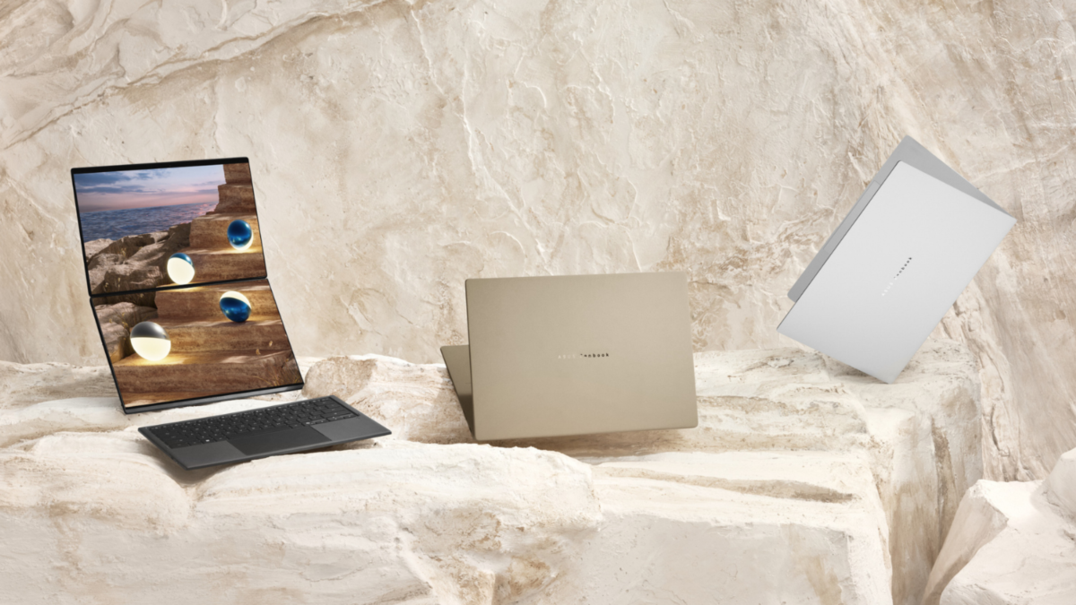 the asus zenbook duo, asus zenbook a14, and asus zenbook s14