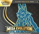 The Mega Lucario Pokémon TCG: Mega Evolution Elite Trainer Box on a white background