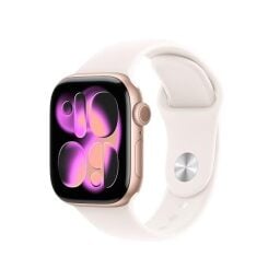 Apple Watch Series 11 42mm GPS Smartwatch (Rose Gold Aluminum Case, Light Blush Sport Band)