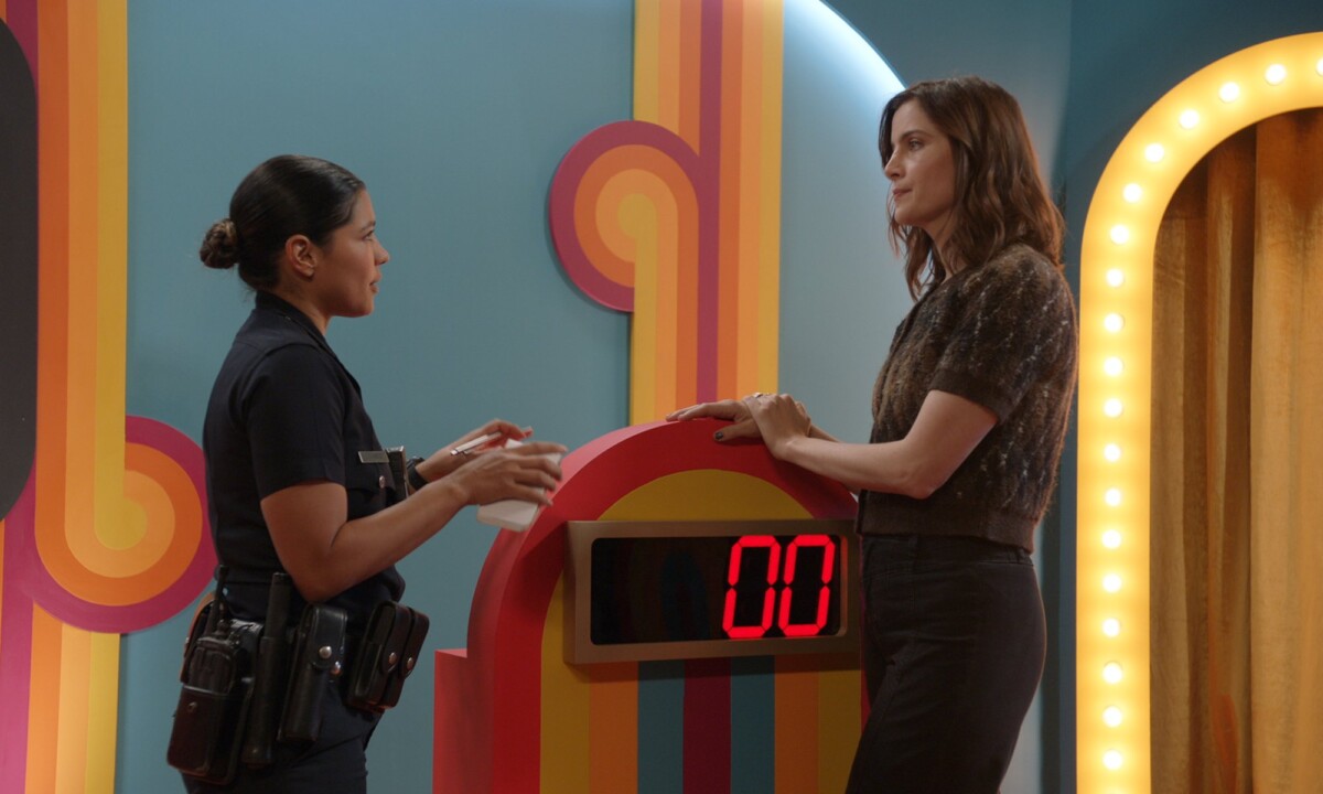 Lisseth Chavez and Vic Michaelis face off on the "Game Changer" set on "The Rookie."