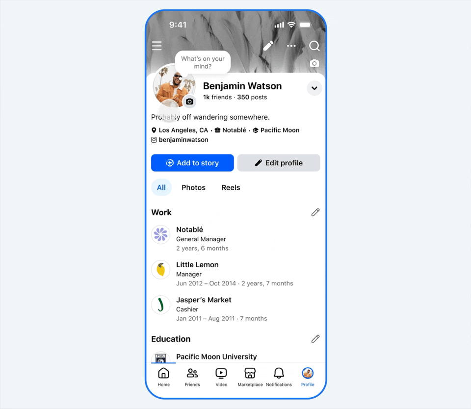 a gif of a profile picture being animated
