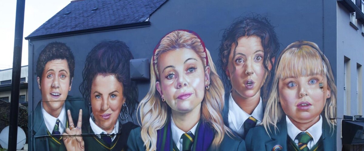 The 'Derry Girls' mural in Derry.