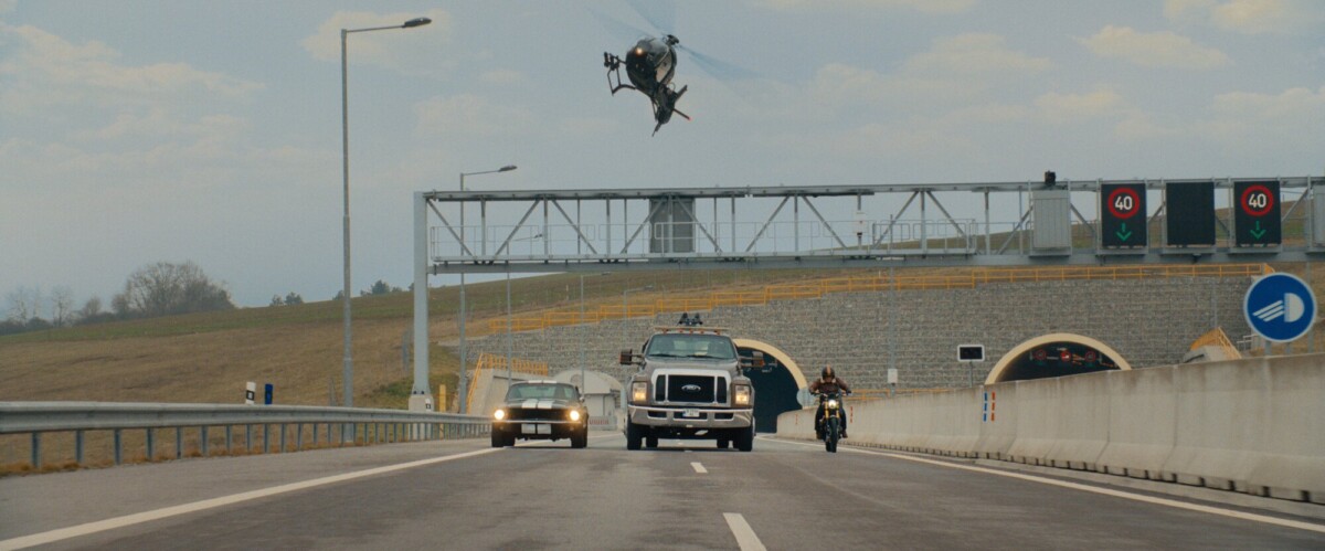 A helicopter and car chase in "Matchbox The Movie."