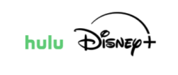 hulu and disney+ logos against a white background