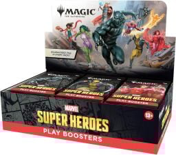 The Magic: The Gathering Marvel Super Heroes Play Booster Box on a white background