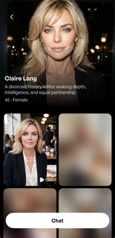 claire lang on eva ai app