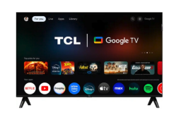 TCL Q3K TV with streaming apps on screen